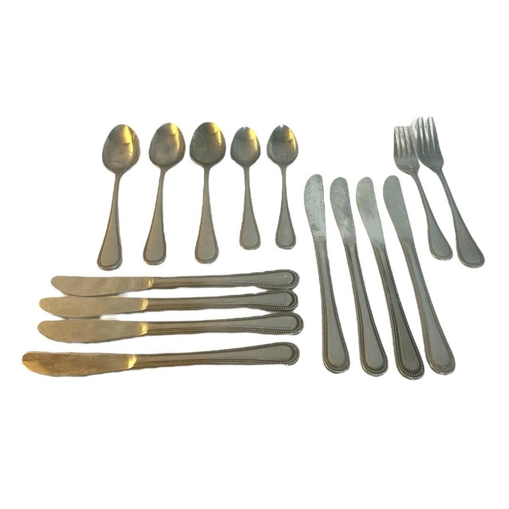 Vtg Ekco Eterna Bastille Japan Stainless Flatware 15 pc LOT W/ Patina